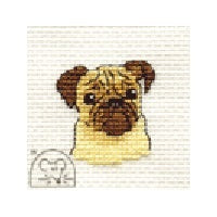 Mouseloft Stitchlets - Pug Cross Stitch Kit - 64mm