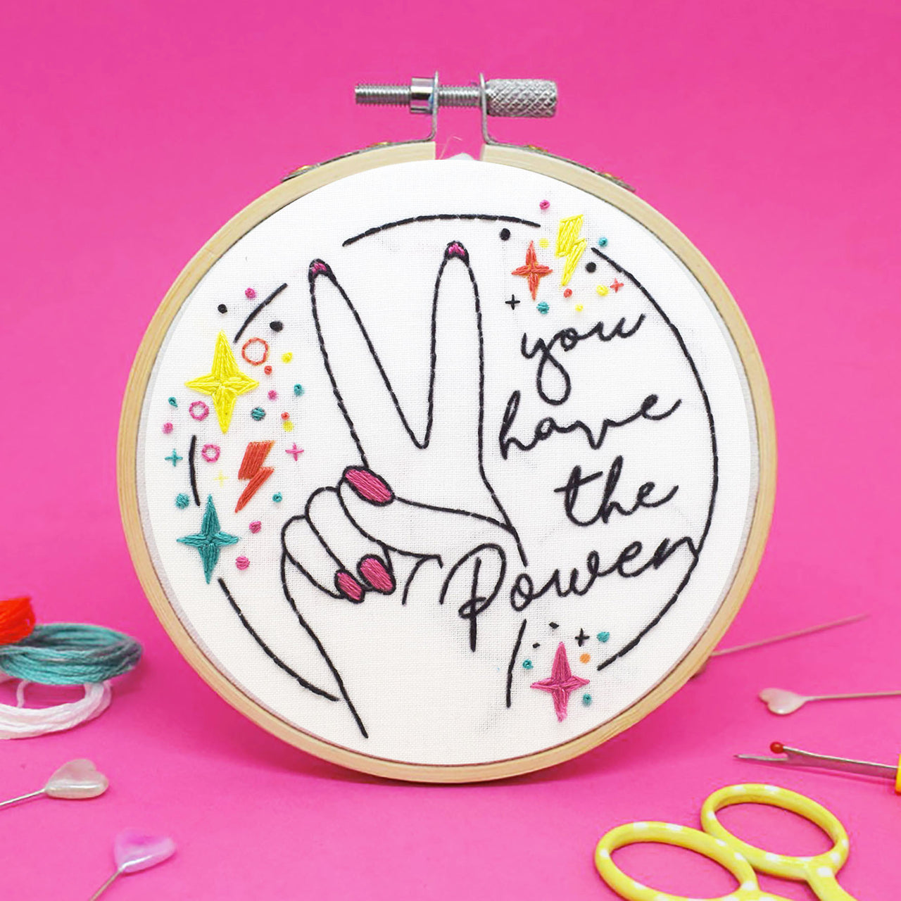 The Make Arcade Power Embroidery Kit - 4 Inch
