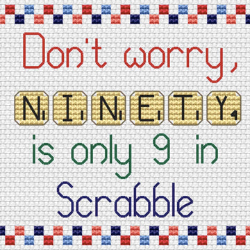 Scrabble 90 Cross Stitch PDF Pattern