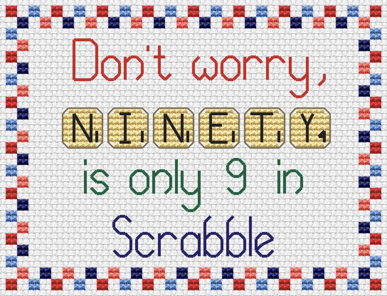 Scrabble 90 Cross Stitch PDF Pattern