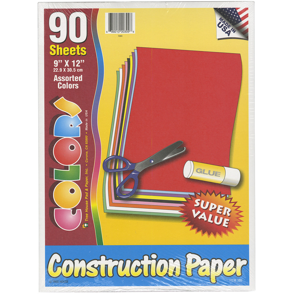 Darice Construction Paper Pad 9"X12" - 90 Sheets