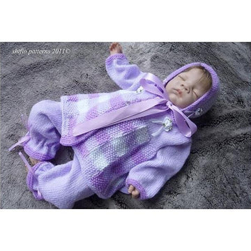 Gingham Matinee Set Knitting Pattern #174