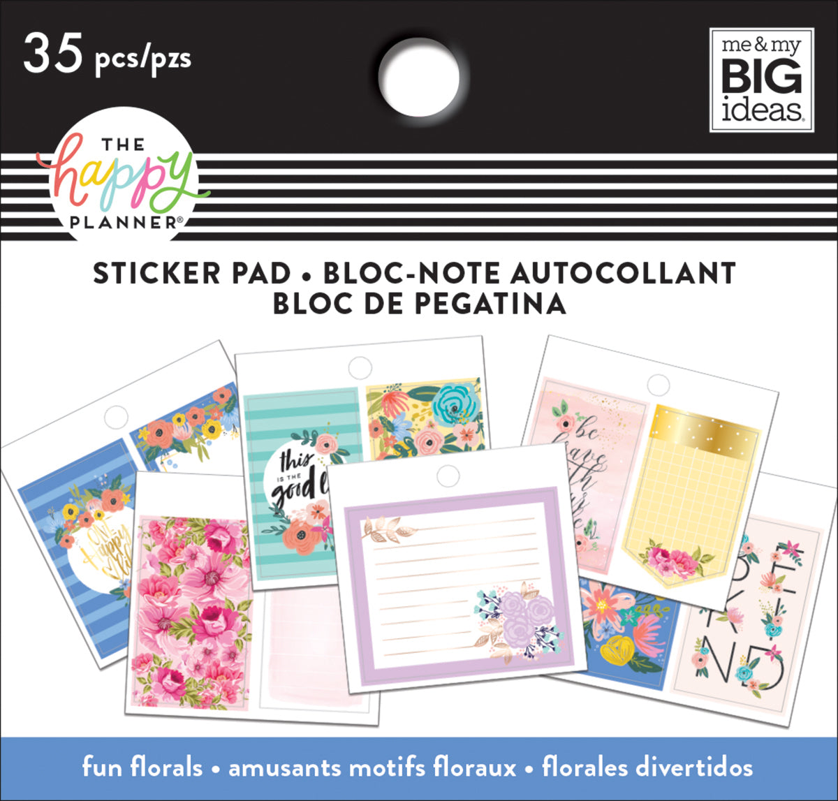 Happy Planner Tiny Sticker Pad - Fun Florals, 35/Pkg