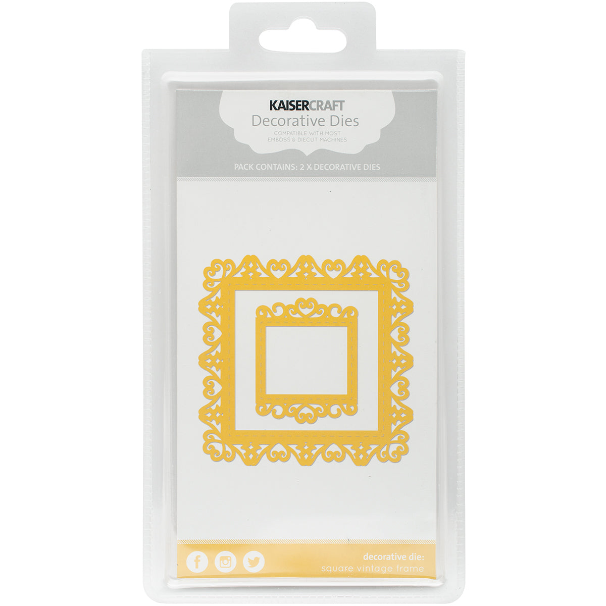 Kaisercraft Dies - Square Vintage Frames 1.5"X2" & 3.5"X3.5