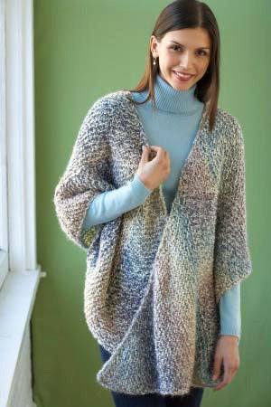 Shaded Triangles Wrap in Lion Brand Homespun - 80395AD