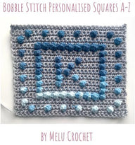 Bobble Stitch Personalised Squares A-Z US by Melu Crochet