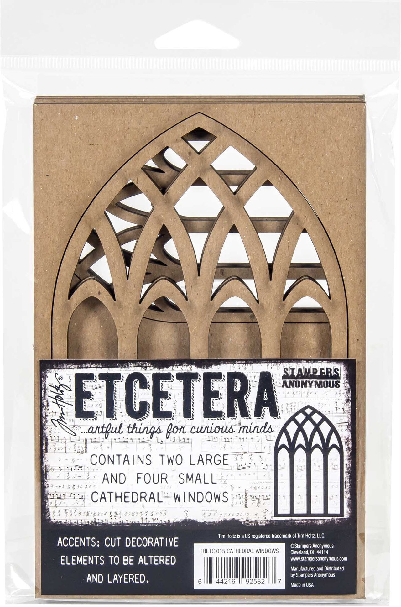 Stampers Anonymous Tim Holtz Ecetera Cathedral Windows - 610819