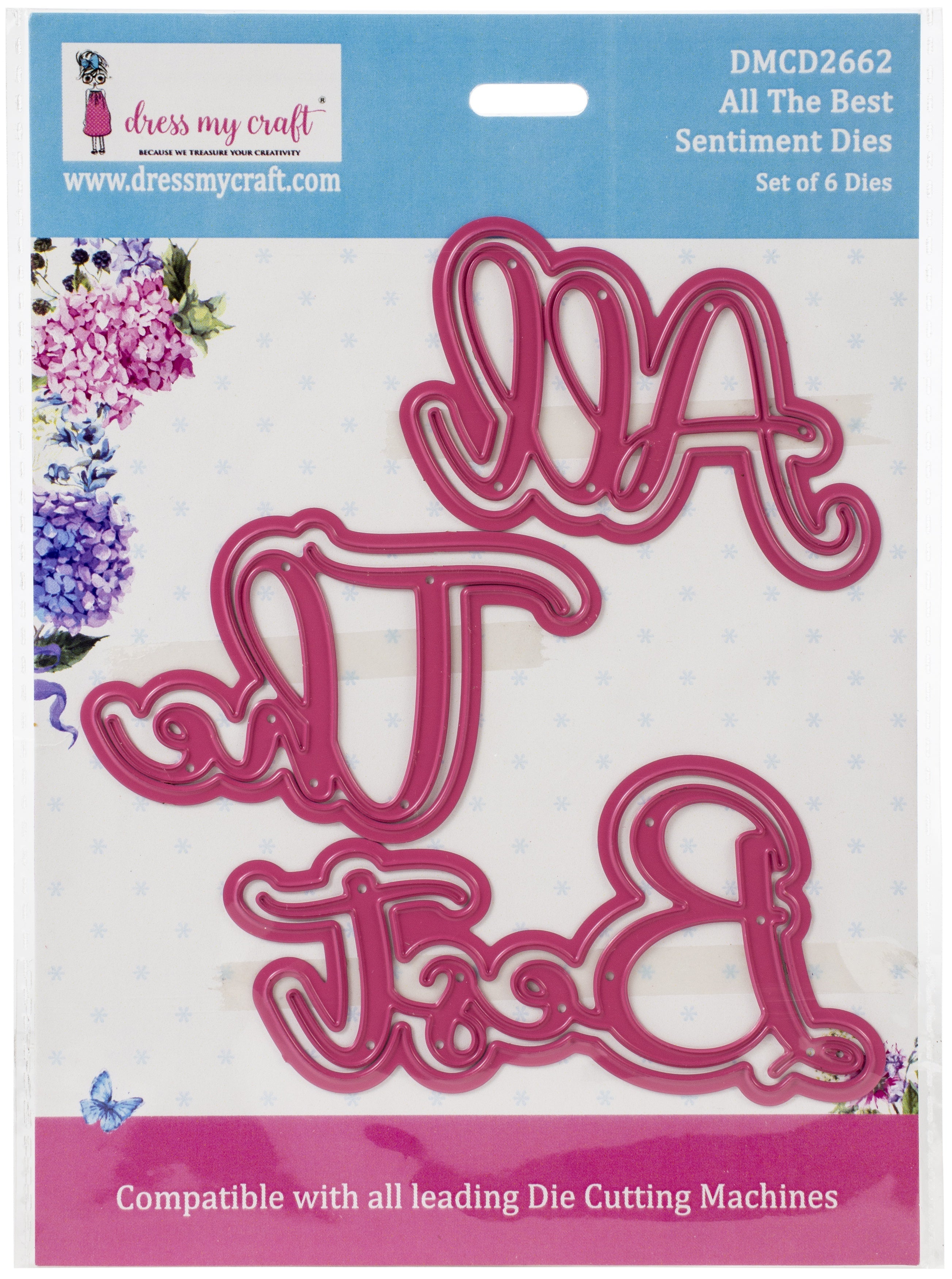 Dress My Crafts Sentiment Dies 6/Pkg - All The Best