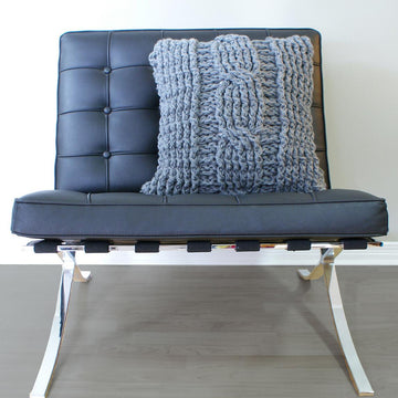 Chunky Cable Twist Crochet Pillow Cover (pillow005)