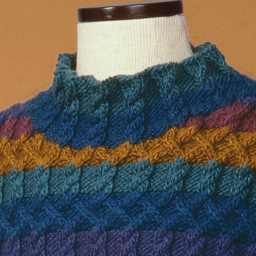 Striped Grillwork Lattice Pullover 127