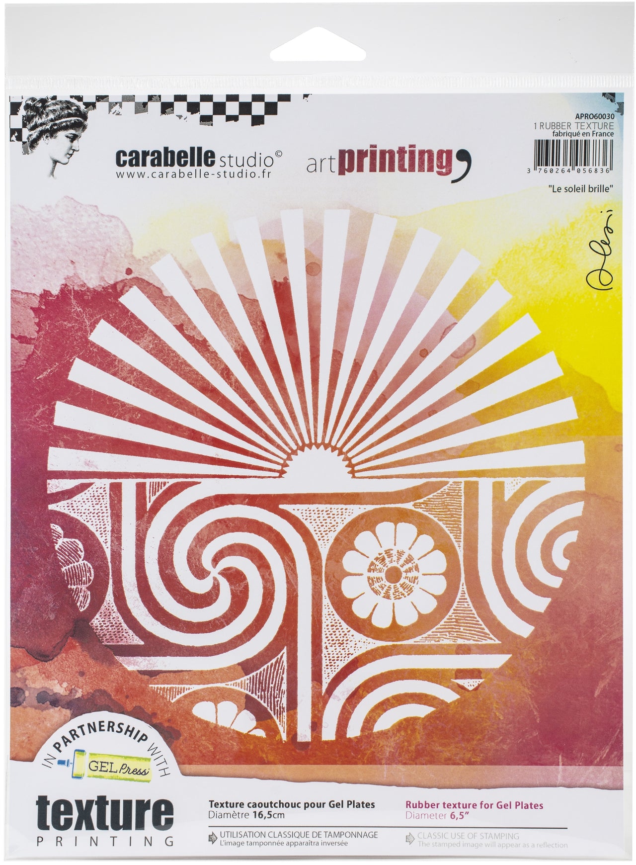 Carabelle Studio Art Printing Round Rubber Texture Plate - The Sune Shine