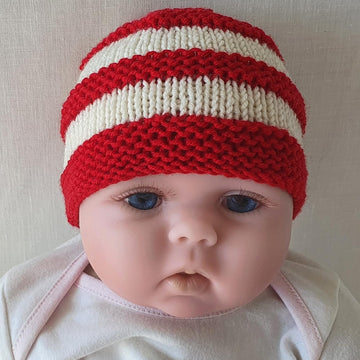 Scotty - Babies 8ply striped ridged beanie