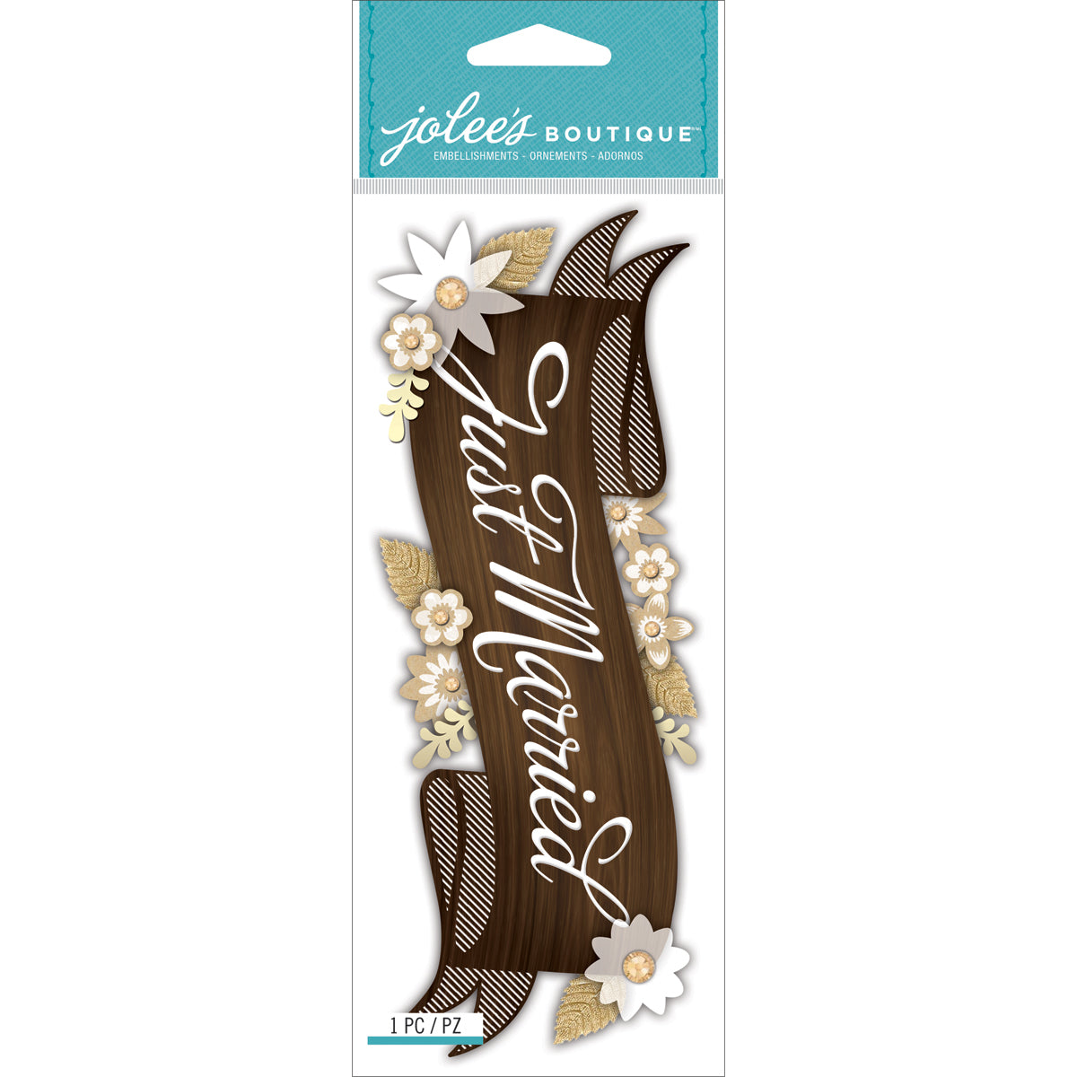 Jolee's Boutique Title Waves Dimensional Stickers - Just Married