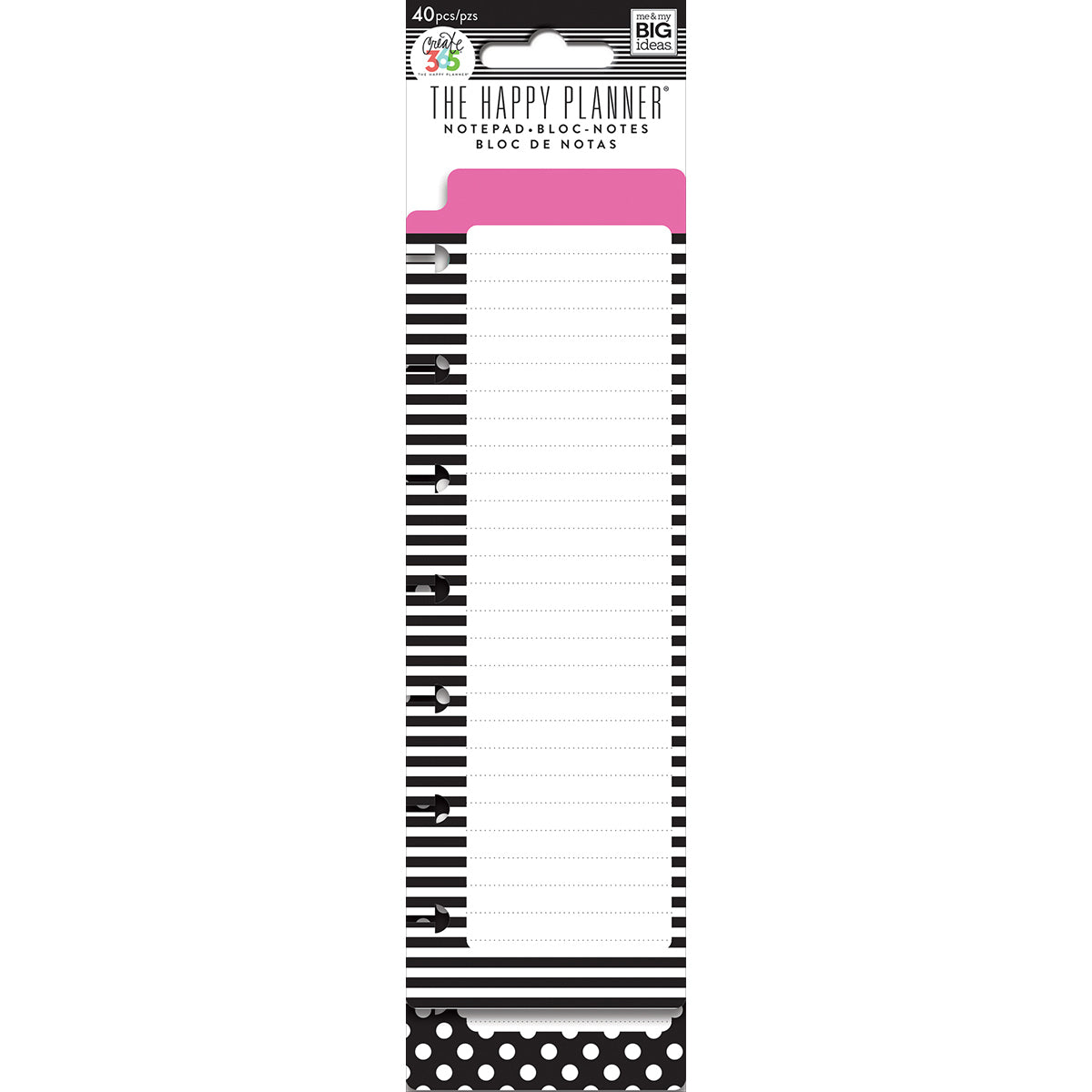 The Happy Planner Note Pads 7.5"X2.5" 2/Pkg - Black & White