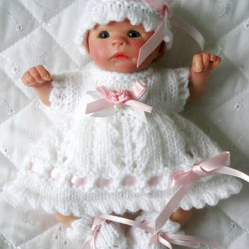 Knitting pattern for 6 inch Doll, Dress, Hat and Shoes