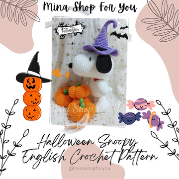 Halloween Snoopy  Amigurumi Crochet Pattern: 7-inches Doll (English PDF)