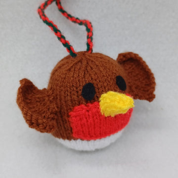 PDF Christmas Bauble DK Knitting Pattern EASY Hanging Ornament Decoration 4designs Charity knit Christmas Eve Box Robin Elf Reindeer festive