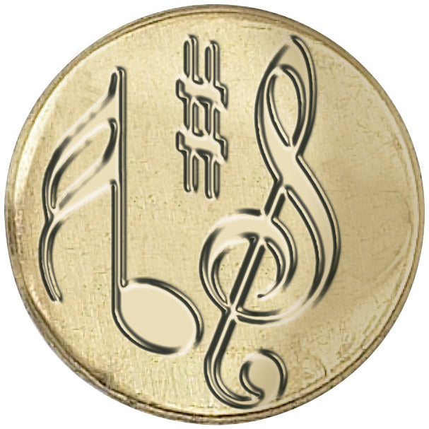 Manuscript Pen Manuscript Decorative Sealing Coin .75" - Musical Note