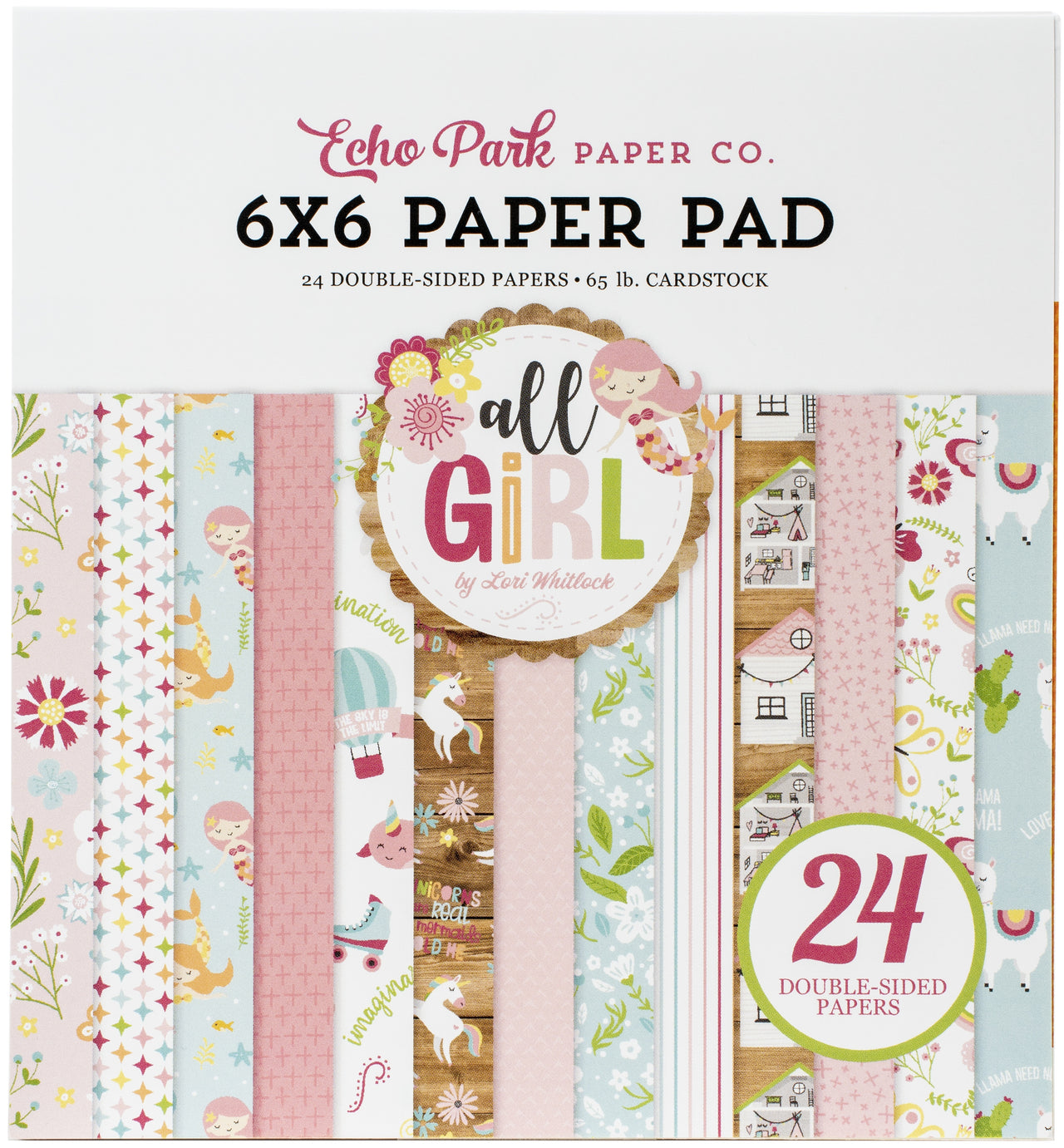 Echo Park Paper Echo Park Double-Sided Paper Pad 6"X6" 24/Pkg - All Girl, 12 Designs/2 Each