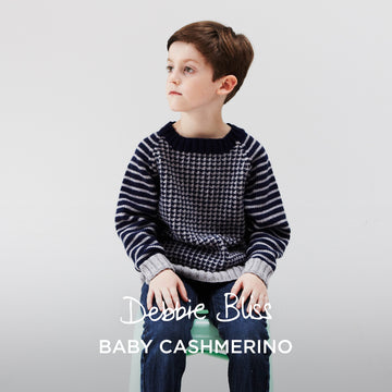 Two Colour Raglan - Jumper Knitting Pattern for Kids in Debbie Bliss Baby Cashmerino