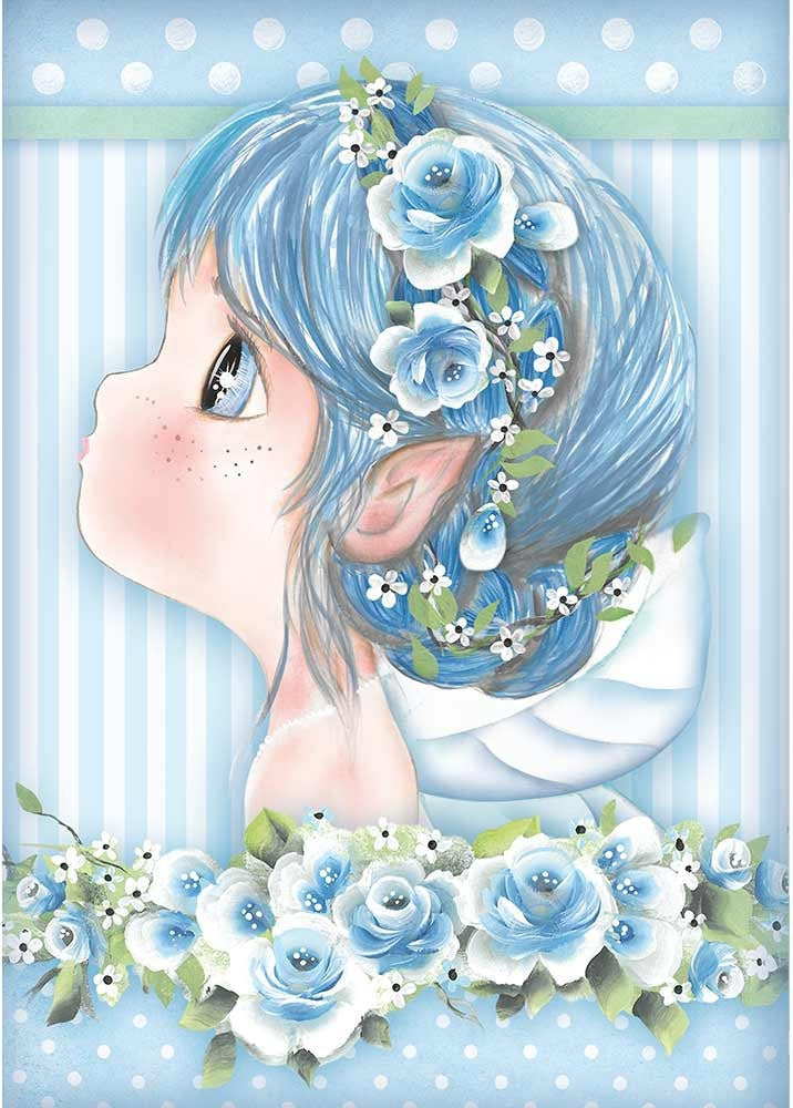 Stamperia Intl Stamperia Rice Paper Sheet A4 - Light Blue Fairy