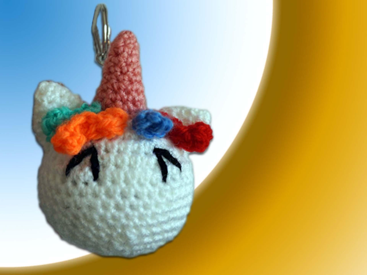 Crochet pattern unicorn keyring