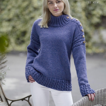 Poncho & Sweater in King Cole Fashion Aran - 5154 - Downloadable PDF