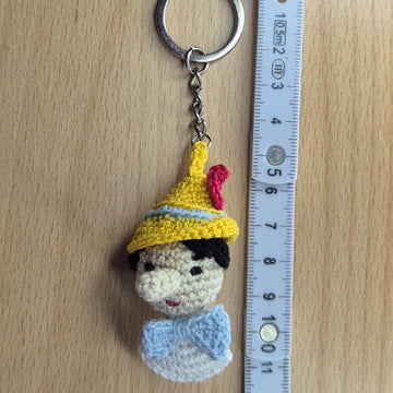 Pinocchio bust keychain
