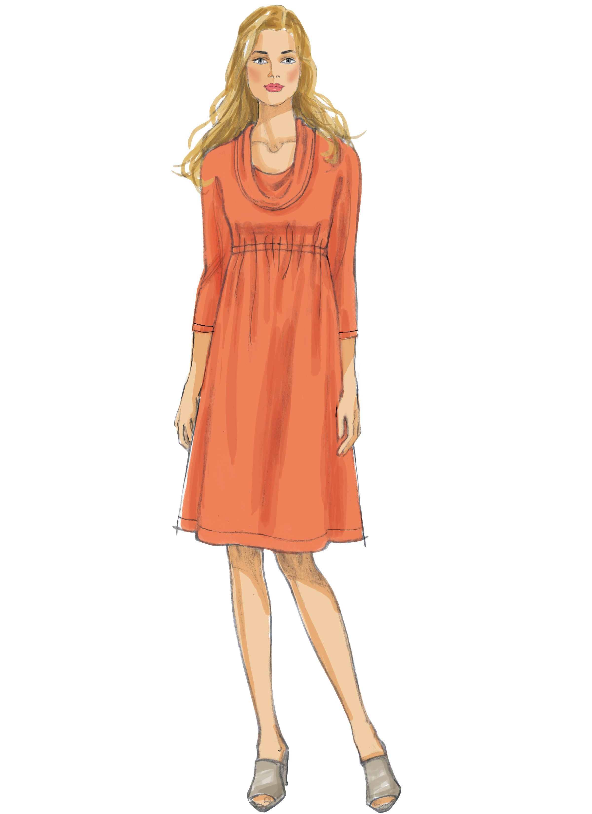 McCall's Misses' Raised Elastic-Waist Top and Dresses M7353 - Sewing Pattern