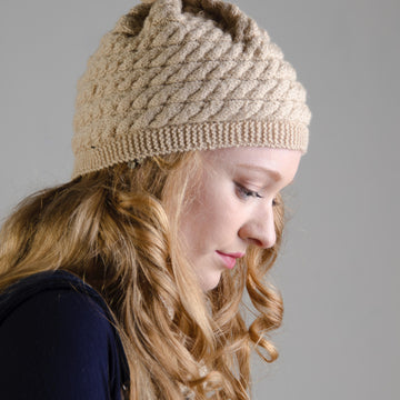 Cable Pom Pom Hat and Scarf set