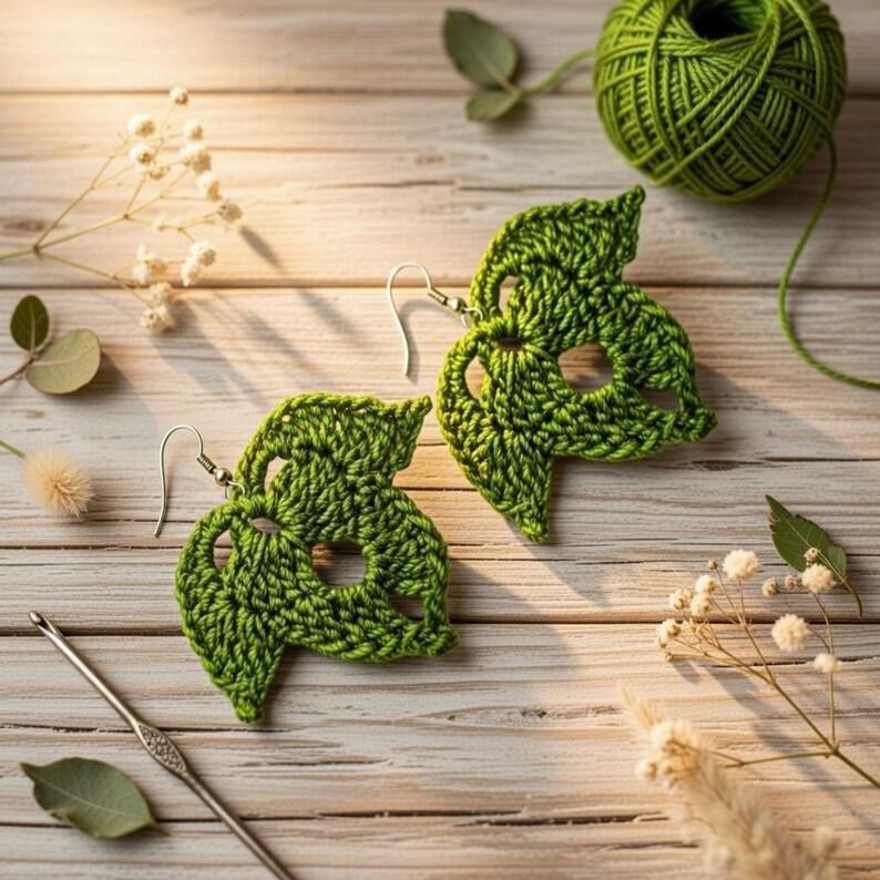 Crochet Leaf Errings + Video Tutorial