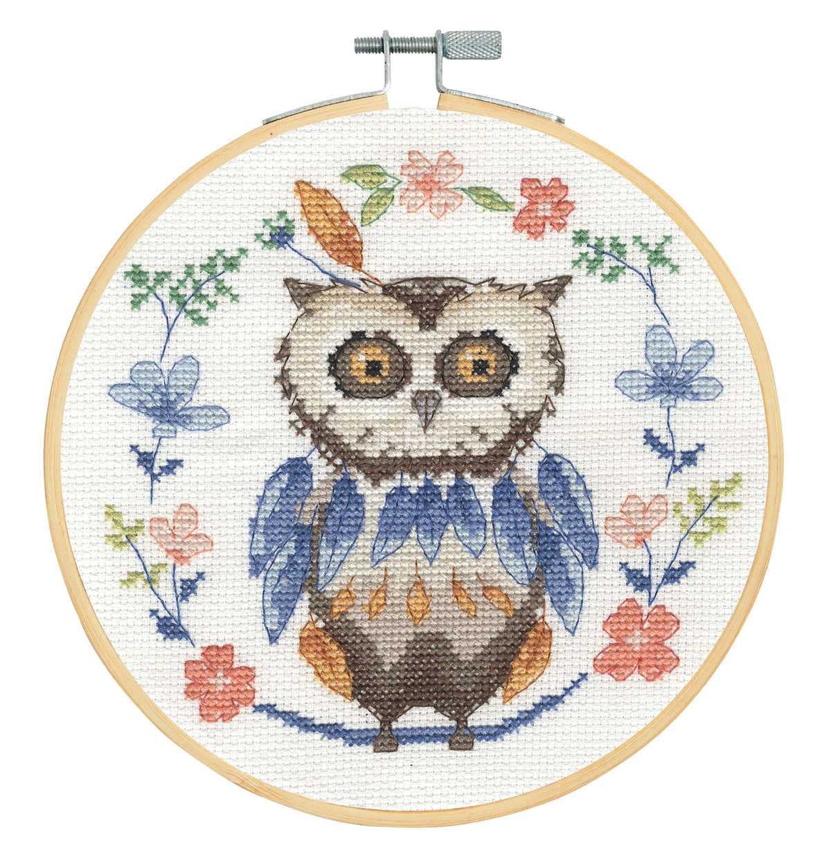 DMC Folk Owl Cross Stitch Kit - 18cm Diameter