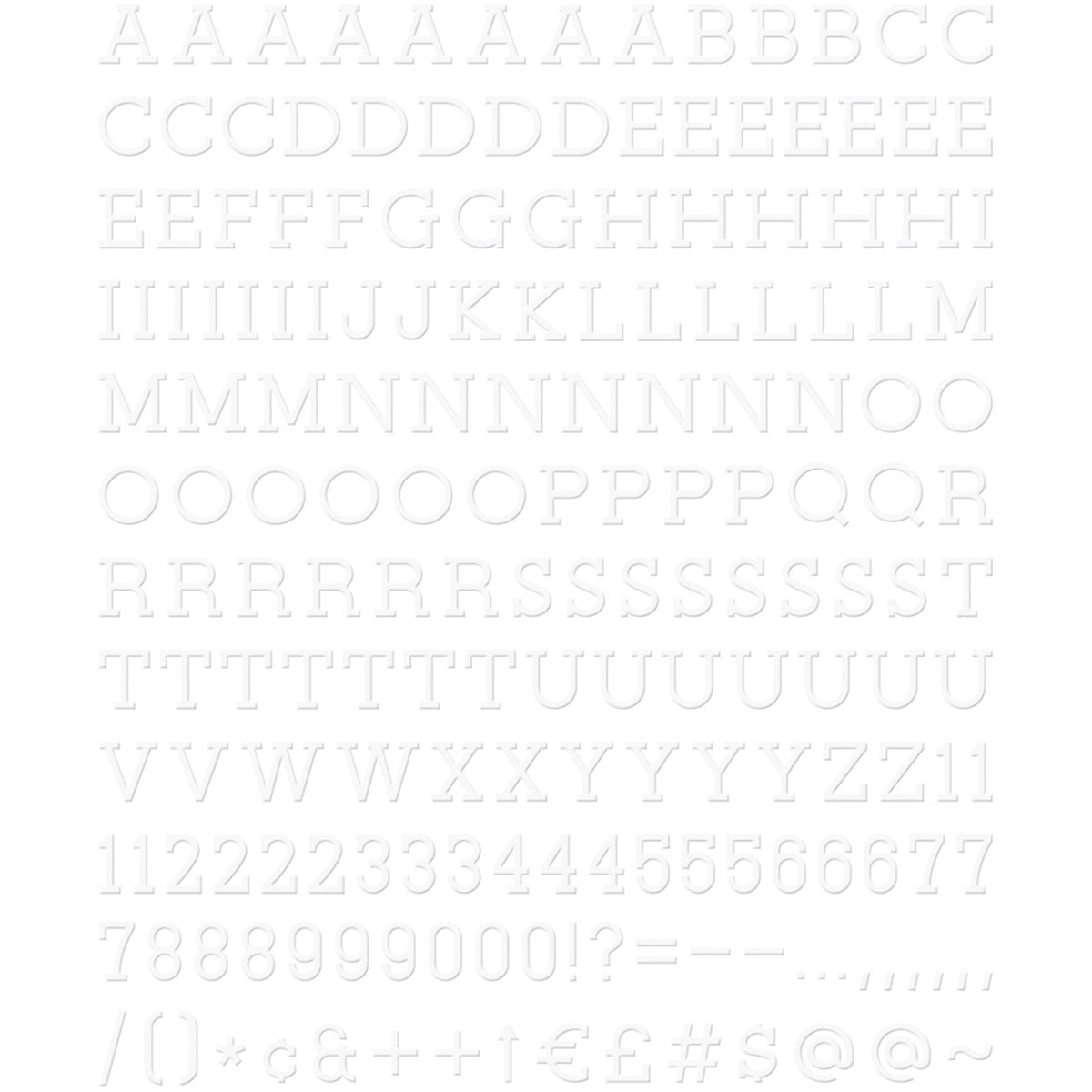 American Crafts DCWV Letterboard Letters & Characters 1" 188/Pkg - White