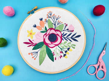 Oh Sew Bootiful Poppy Bouquet Printed Embroidery Kit