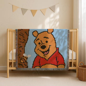 C2C Winnie the Pooh Bees Blanket Home Decor CROCHET PATTERN Teddy Edward Bear Throw