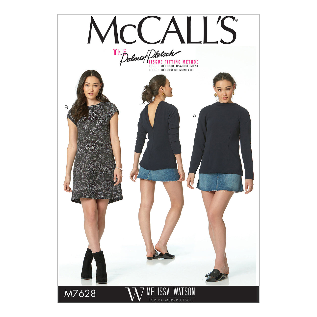 McCall's Misses' V-Back, Raglan-Sleeve Top and Dress M7628 - Sewing Pattern