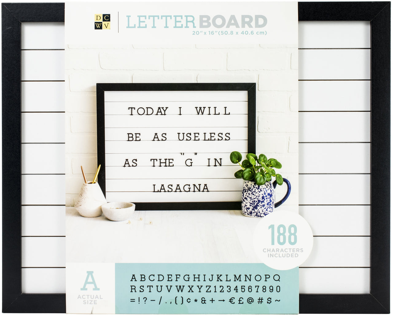 American Crafts DCWV Letterboard 20"x16" with 1" Letters - Shiplap