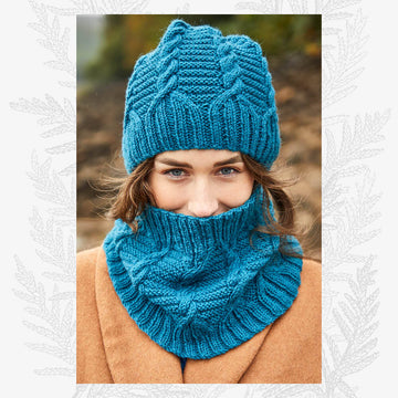 Louise Hat & Cowl -  Knitting Pattern For Women in Willow & Lark Heath Solids by Willow & Lark