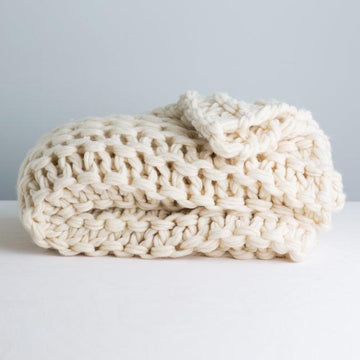 Arm Knit Chunky Garter Stitch Blanket