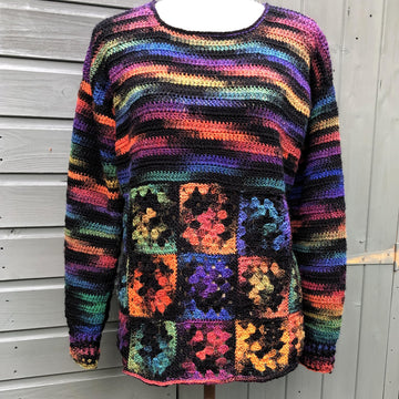 Sweater with Granny Square Border