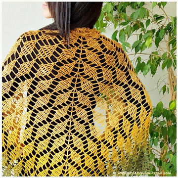 Crochet Pattern Triangle Shawl BioTronik #2 | Geometric Crochet Shawl | Lightweight Wrap PDF