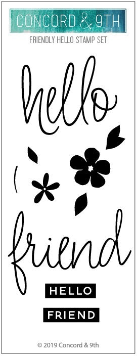 Concord & 9th Clear Stamps 2"X6" - Friendly Hello