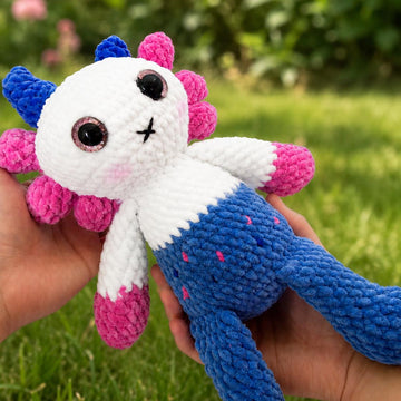 Bubbles the Bubble horn Axolotl Amigurumi, crochet pattern