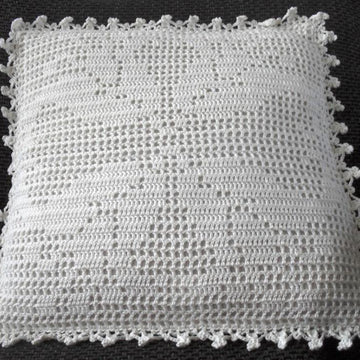 White Tulips vintage pillow