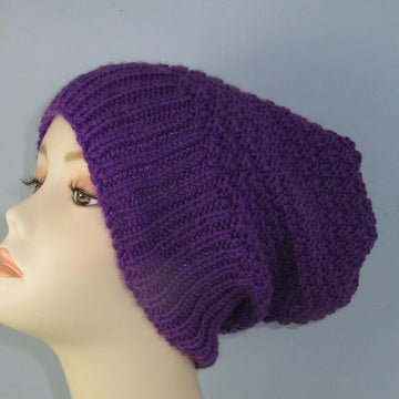 Chunky 2 Stitch Check Slouch Hat