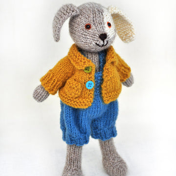Sweet knitted puppy dog Buster