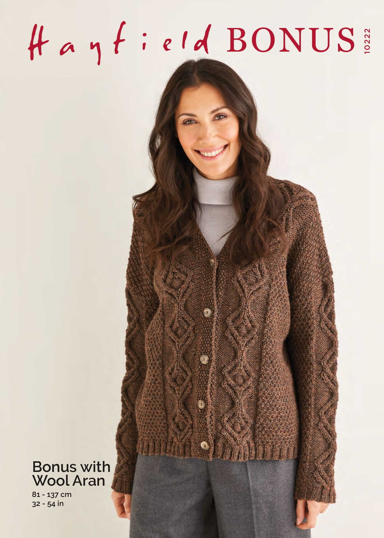 Cardigan in Hayfield Bonus Aran with Wool - 10222 - Leaflet