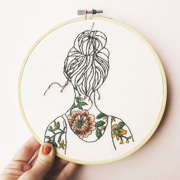 Stitch Happy Tattooed Shoulders Embroidery Kit - 7in