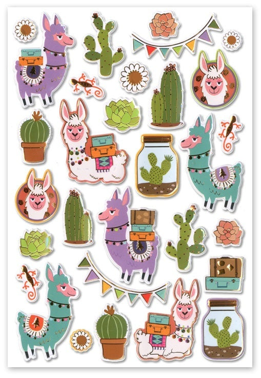Multicraft Imports MultiCraft Foil Fun Stickers - Llama