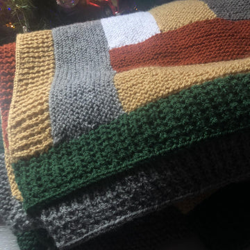 Broken Crayons II Knitted Blanket Pattern